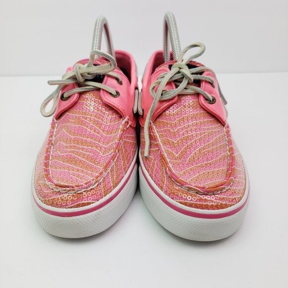 Sperry Top Sider Womens Size 8.5 Pink Sequin Slip On Boat Sneaker Shoes 9688904 - Picture 4 of 9